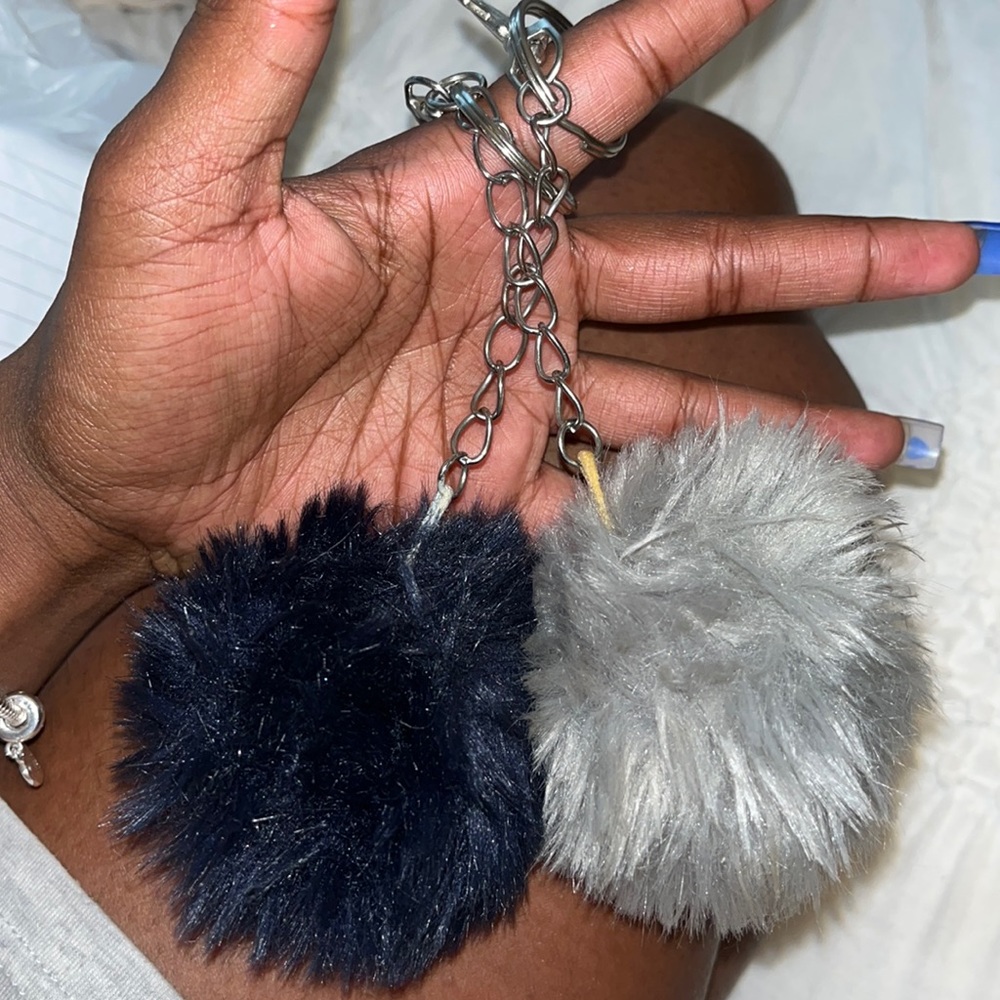 Puff ball keychains.